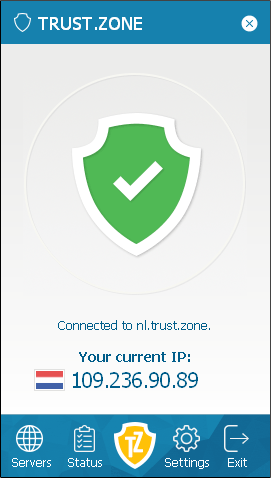 Trust.Zone VPN App verbunden
