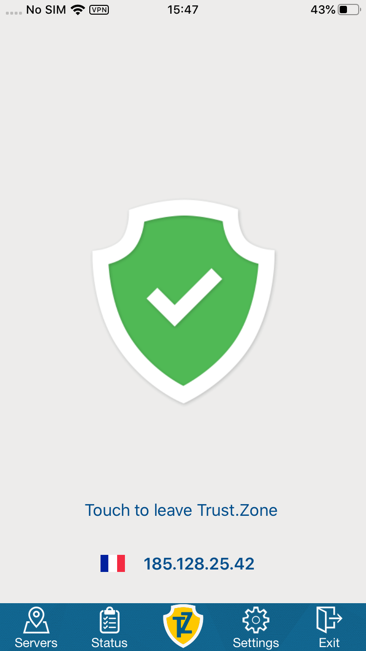 Application VPN iOS Trust.Zone