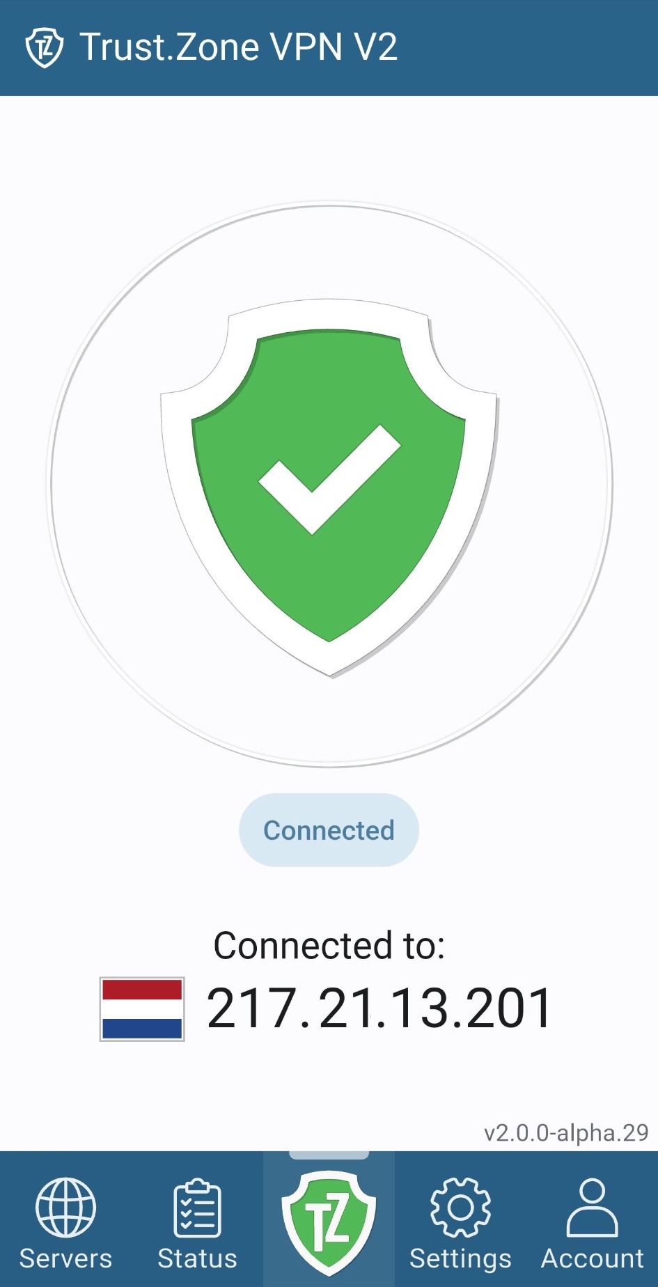 Trust.Zone VPN V2: connected