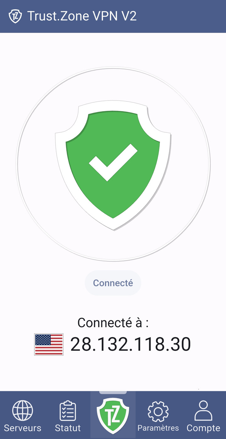 Trust.Zone VPN V2 : connecté