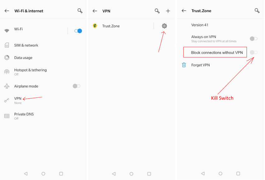 How to enable Kill Switch for Trust.Zone VPN Android App?