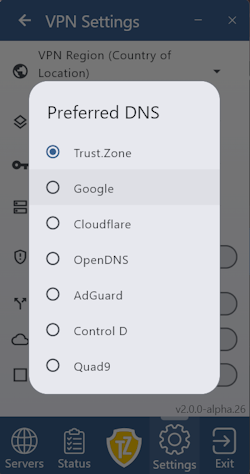New Trust.Zone VPN Update: Preferred DNS, Server Speed Test, Dark Mode & More